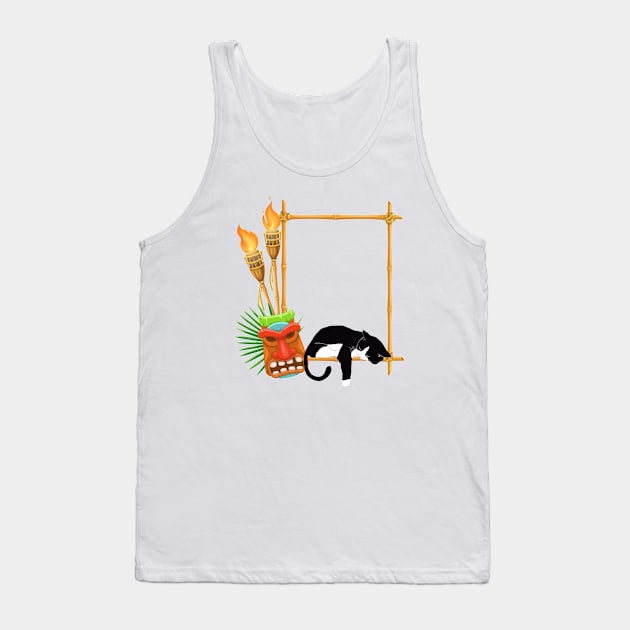 Cat Hawaiian Tank Top by HobbyAndArt